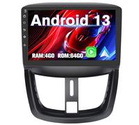 AWESAFE Autoradio Android 13 [4Go+64Go] pour Peugeot 207 (2006-2015) - Écran 9" HD, CarPlay sans Fil, Android Auto, GPS, 4G, WiFi, Bluetooth, DSP, MirrorLink, FM/AM/RDS, USB, Commandes Volant