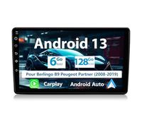 AWESAFE Autoradio Android 13 [6Go+128Go] pour Citroen Berlingo Peugeot Partner(2008-2019) avec 4G Carplay Android Auto 9 Pouces Écran GPS BT WiFi USB DSP Commande au Volant