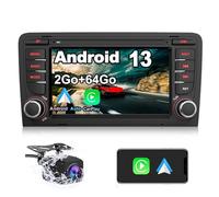 AWESAFE Autoradio Android 13 pour Audi A3 S3 RS3 8P (2003-2012) [2Go+64Go avec Carplay Android Auto 7 Pouces GPS WiFi USB FM Bluetooth Commande au Volant(Caméra de recul Incluse