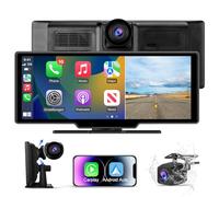 AWESAFE Carplay Voiture & Android Auto,10,26” Écran Carplay avec Dashcam Avant 4K, Caméra Arrière 1080P Inclus, Commande Vocale, BT/GPS/FM/AUX