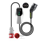 AWESAFE Chargeur Voiture Electrique,3.6KW/7KW/11KW EV Chargeur Type 2, (11KW 4M) avec CEE 3-phasé Prise, IP65 (IEC 62196-2), Écran LCD
