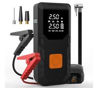AWESAFE Compressor d’Air Portable 150 PSI avec Battery 12000 mAh, Démarreur de Voiture 12V, Powerbank 18W, Gonfleur de Pneu avec Écran LCD and Lampe LED pour Auto, Moto, Vélo