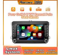 AWESAFE Linux Autoradio pour Golf 5 6 VW Passat Polo Seat Skoda 7''écran Tactile Carplay Android Auto (Aucun système)