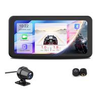 AWESAFE Moto CarPlay & Android Auto avec GPS, écran 6,25" étanche IPX8, caméra DVR 2K, AHD 1080P arrière, capteur de Pression intégré, enregistreur de Trajet, Bluetooth