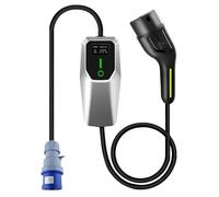 AWESAFE Recharge Voiture Electrique 7kW, 32A Type 2- Prise CEE P17 Portable EV Chargeur Station de Charge Mobile/Wallbox Ajustable 6-32A | 7,4kW | 8 Mètre