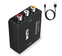 aweskmod Adaptateur RCA vers HDMI, Support 720 1080P pour Caméra, Xbox 360, PS2, PS3, WII, N64, Snes, PSP
