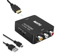 Adaptateur hdmi RCA vers HDMI AV vers HDMI,Adaptateur RCA hdmi 1080P Supporte PAL/NTSC RCA Composite CVBS pour Caméra,Xbox360,PS2,PS3,WII,N64,Snes,PSP
