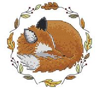 Awesocrafts Kit de Broderie au Point de Croix Motif Renard Hibernate - Facile, Fournitures de Noël, Estampillé ou Compté