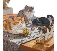 Awesocrafts Kit de broderie au point de croix XXXXX - Motifs faciles - 14 carats - 2 brins (chat)