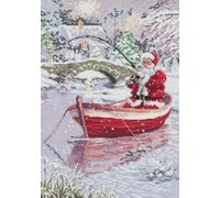 Awesocrafts Kit de broderie au point de croix XXXXX - Motifs faciles - Kit de broderie au point de croix - Fournitures 14 carats - 2 brins (Père Noël)