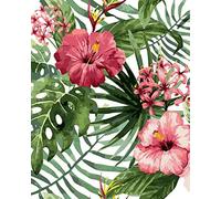 Awesocrafts Kit de peinture par numéro, fleurs tropicales, feuilles et plantes pour adultes et enfants, 40,6 x 50,8 cm, encadré ou non (tropical, sans cadre)