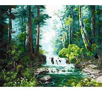 Awesocrafts Kit de peinture par numéros - Peinture numérotée pour adultes et enfants - 40,6 x 50,8 cm - Encadrée ou non (forêt, sans cadre)