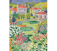 Awesocrafts Point de Croix Kit Complet Estampé, Maison heureuse Estampillé 14CT 2 brins 15.7×20.1 pouces Broderie Point de Croix Imprimé