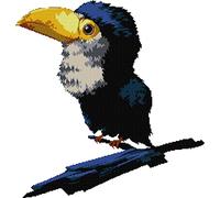 Awesocrafts Point de Croix Kit Complet Estampé, Oiseau Toucan Estampillé 14CT 2 brins 47×49cm Broderie Point de Croix Imprimé