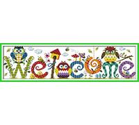 Awesocrafts Point de Croix Kit Complet Estampé, XXXXX Estampillé 11CT 3 brins 73×22cm Broderie Point de Croix Imprimé