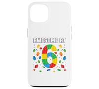 Awesome at 6 Year Old Birthday Kids Block Building Brique Coque pour iPhone 13