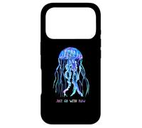 Awesome Cute Underwater Fish Sea Just Go with Flow Jellyfish Coque pour iPhone 17 Pro