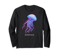 Awesome Cute Underwater Fish Sea Just Go with Flow Jellyfish Manche Longue