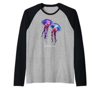 Awesome Cute Underwater Fish Sea Just Go with Flow Jellyfish Manche Raglan
