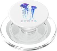 Awesome Cute Underwater Fish Sea Just Go with Flow Jellyfish PopSockets PopGrip pour MagSafe