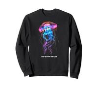 Awesome Cute Underwater Fish Sea Just Go with Flow Jellyfish Sweatshirt