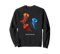 Awesome Cute Underwater Fish Sea Just Go with Flow Jellyfish Sweatshirt