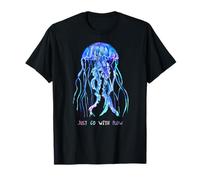 Awesome Cute Underwater Fish Sea Just Go with Flow Jellyfish T-Shirt