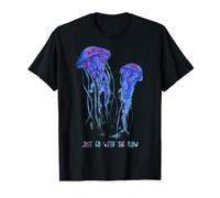 Awesome Cute Underwater Fish Sea Just Go with Flow Jellyfish T-Shirt