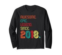 Awesome Epic Legend Since 2018 8 Years Old 8th Birthday Manche Longue
