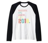 Awesome Epic Legend Since 2018 8 Years Old 8th Birthday Manche Raglan