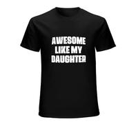 Awesome Like My Daughter Mother's Day Father's Day Mom Dad Men's Black T-Shirt Unisex Tee L