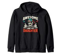 Awesome Like My Daughter Squelette Dad Funny Father's Day Sweat à Capuche