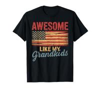 Awesome Like My Grandkids Drapeau USA 4 juillet Fête des pères T-Shirt