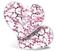 Awesome - Lot de 2 autocollants en forme de cœur - 7,5 cm - Motif fleurs roses - Pour ordinateur portable, tablette, bagage, scrapbooking, réfrigérateur, cadeau cool #8719