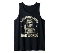 Awesome Moms Say Bad Words Funny Squelette Mère Cheveux désordonnés Débardeur
