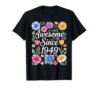 Awesome Since 1949 - Aquarelle Floral Birthday T-Shirt Graphique avec Valeur
