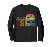 Awesome Since 1955 Men Women Birth of Birthday Years Vintage Manche Longue