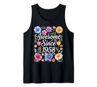Awesome Since 1958 - Aquarelle Floral Birthday Débardeur