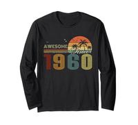 Awesome Since 1960 Men Women Birth of Birthday Years Vintage Manche Longue