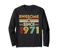 Awesome Since 1971 Classic Year Birth of Birthday Vintage Manche Longue