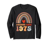 Awesome Since 1975 51st Birthday Boho Rainbow 51 Years Old Manche Longue