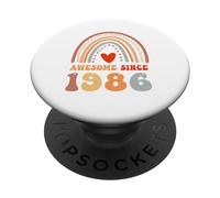 Awesome Since 1986 40th Birthday Boho Rainbow 40 Years Old PopSockets PopGrip Adhésif