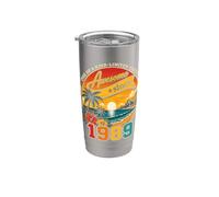 Awesome Since 1989 Vintage Beach Tropical 37th Birthday Gobelet isotherme en acier inoxydable double paroi