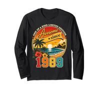 Awesome Since 1989 Vintage Beach Tropical 37th Birthday Manche Longue