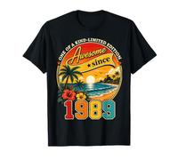 Awesome Since 1989 Vintage Beach Tropical 37th Birthday T-Shirt