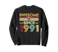 Awesome Since 1991 Classic Year Birth of Birthday Vintage Sweatshirt