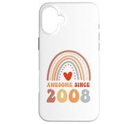 Awesome Since 2008 18th Birthday Boho Rainbow 18 Years Old Coque pour iPhone 16 Plus