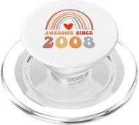Awesome Since 2008 18th Birthday Boho Rainbow 18 Years Old PopSockets PopGrip pour MagSafe