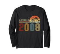 Awesome Since 2008 Men Women Birth of Birthday Years Vintage Manche Longue