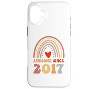 Awesome Since 2017 9th Birthday Boho Rainbow 9 Years Old Coque pour iPhone 16 Plus